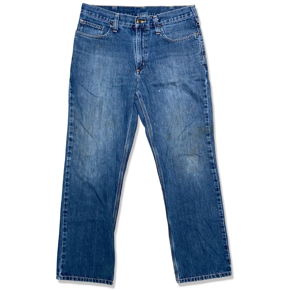 Carhartt Jeans Men's 34x32 Blue Denim Straight Leg Workwear